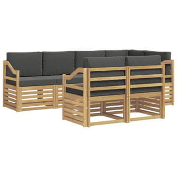 Vidaxl Zunanja garnitura za sedenje 7 szt. Bela in antracit