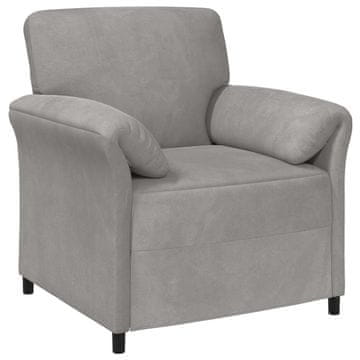 Vidaxl Enosobna sedežna garnitura Svetlo siva 88 x 83 x 95 cm Žamet