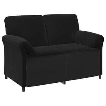 Vidaxl Kavč za 2 osebi Črna 138 x 83 x 95 cm Žamet