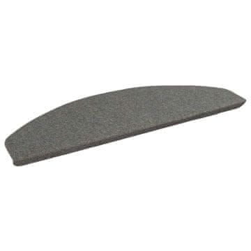 Vidaxl Samolepilni stopniščni tepihi 15 szt. Siva 80 x 28 x 3,5 cm