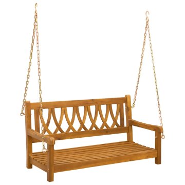 Vidaxl Gugalnica za vrt Naravna 110 x 56 x 58 cm Masiven les akacije