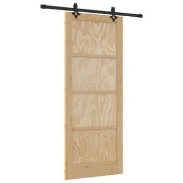 Vidaxl Drsna vrata ORKDAL Naravna 86 x 211 cm Trdna borovina