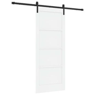 Vidaxl Drsna vrata Bela in črna 83 x 202 cm Trdna borovina