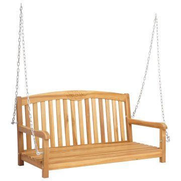 Vidaxl Gugalna klop Naravna 114 x 61 x 61,5 cm Trden tikov les