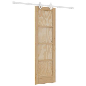 Vidaxl Drsna vrata Naravna in bela 61 x 198,5 cm Trdna borovina