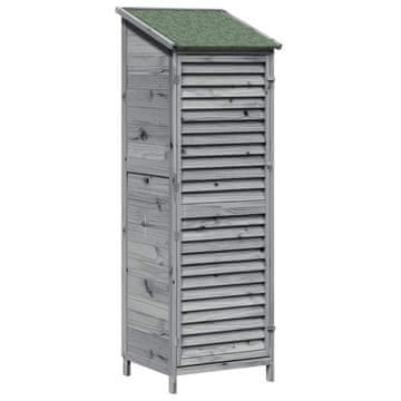 Vidaxl Vrtno skladišče s streho Siva 59 x 56 x 176 cm Trdna smreka