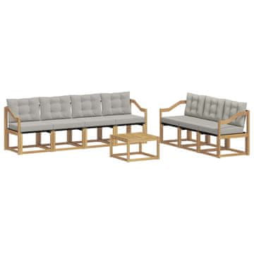 Vidaxl Zunanja garnitura za sedenje z blazino 8 pcs