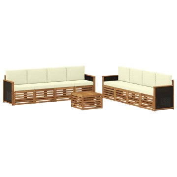 Vidaxl Sedežne garniture z blazino 9 szt. Masiven les akacije