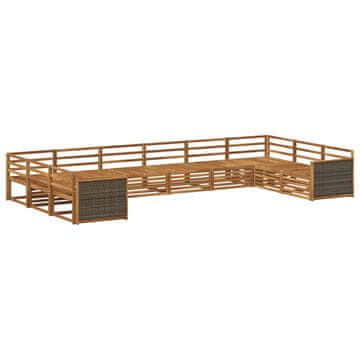 Vidaxl Sedežne garniture 10 szt. Masiven les akacije