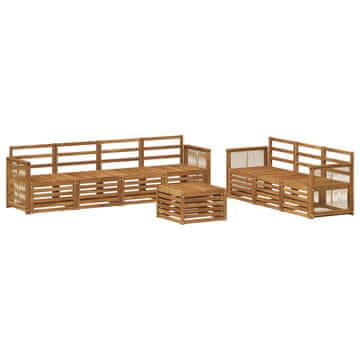 Vidaxl Sedežne garniture 8 szt. Masiven les akacije