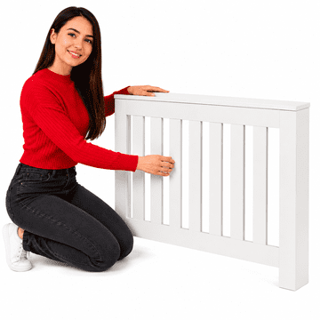 Vidaxl Pokrov za radiator bel 104x20x82 cm inženirski les