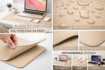 TiskajPoceni XXL namizna podloga za pisarno in gaming – vodoodporna Desk Pad podloga 80x40 cm