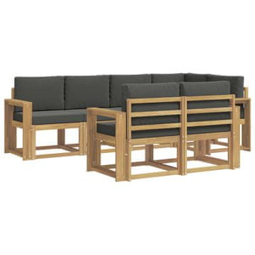 Vidaxl Zunanja garnitura za sedenje 7 szt. Bela in antracit Poliester