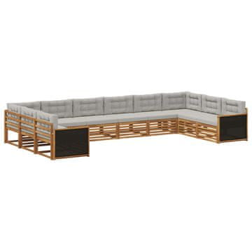 Vidaxl Sedežne garniture z blazino 10 szt. Masiven les akacije