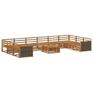 Vidaxl Sedežne garniture 11 szt. Masiven les akacije