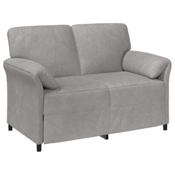 Vidaxl Kavč za 2 osebi Svetlo siva 138 x 83 x 95 cm Žamet