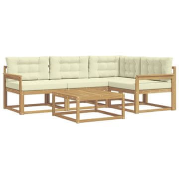 Vidaxl Zunanja garnitura za sedenje 5 szt. Bela in krem 79 x 79 x 37 cm