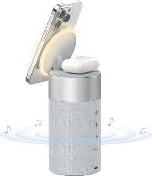 Infostyle COLSUR 2 v 1 Bluetooth zvočnik z nočno lučko in magnetnim brezžičnim polnilnikom za iPhone & AirPods