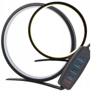 Verkgroup LED okrogla namizna svetilka 3 barve svetlobe USB 26cm črna