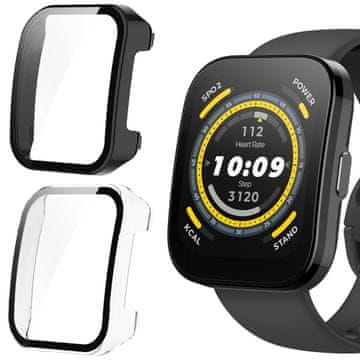 Infostyle Blueshaweu zaščitni ovitek za Amazfit Bip 5 – črn + prozoren (2 kosa z zaščito zaslona)