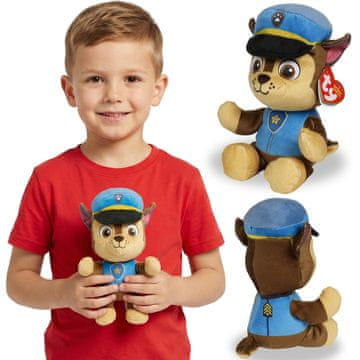 Paw Patrol TY Paw Patrol CHASE Plišasta maskota, plišasta igračka BEANIE BABIES, mehka senzorična igračka 20 cm