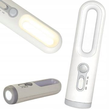 Verkgroup LED aku. nočna ročna svetilka s senzorjem gibanja USB bela