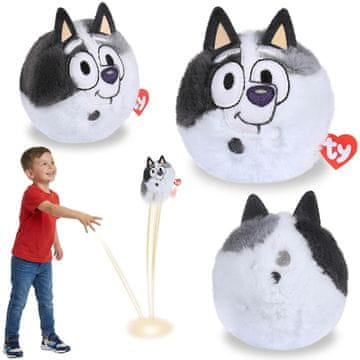 sarcia.eu TY Bluey Muffin Heeler Plišasta žogica, poskakujoča maskota, BEANIE BOUNCERS, igračka za spretnost za otroke 10 cm