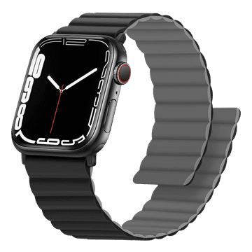 Infostyle Pašček za Apple Watch Anlinser Magnetic + ovitek za Apple Watch Ultra 2 Series 9/8/7/6/5/3/SE (49/45/44/42mm), črno-siva