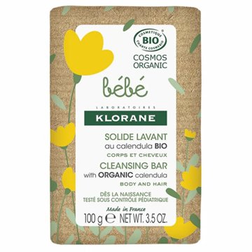 Klorane Nežno milo z organskim ognjičem Bébé (čistilna ploščica) 100 g