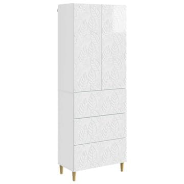 Vidaxl Set omar 2 szt. Bela visok sijaj 66 x 34,5 x 90 cm