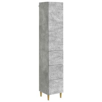 Vidaxl Set omar 2 szt. Betonsko siva 33 x 34,5 x 90 cm Inženirski les