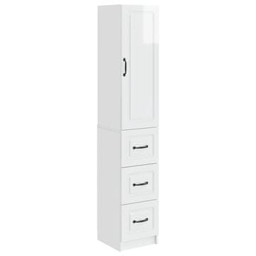 Vidaxl Set omar 2 szt. Bela visok sijaj 33 x 34,5 x 87 cm