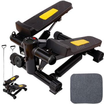 Verkgroup Nastavljiv LCD okretni steper z raztegljivimi vrvmi do 100kg