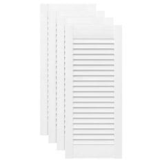 Vidaxl Vrata za omarico z letvicami 4 kosi bela 69x29,5 cm