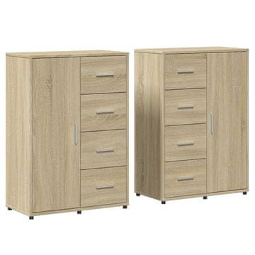 Vidaxl Komoda 2 kosa sonoma hrast 60x31x84 cm inženirski les