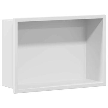 Vidaxl Tuš niša Bela 30 x 20 x 9,5 cm Nerjaveče jeklo