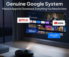 Byintek VEVSHAO A24 projektor, LED LCD, prenosni, Android TV, WiFi, BT, 4K UHD, črn + daljinec