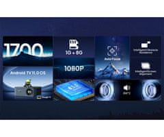 Byintek VEVSHAO A24 projektor, LED LCD, prenosni, Android TV, WiFi, BT, 4K UHD, črn + daljinec