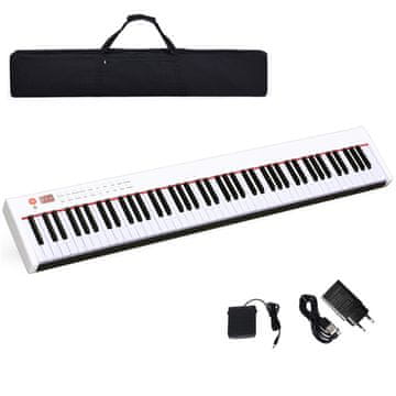 Northio Prenosna elektronska klaviatura digitalnega klavirja z 88 tipkami 127 x 21,5 x 6,5 cm bela + črna