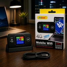 Andowl Prenosni SIM 4G LTE Mobile WiFi Router – brez nastavljanja