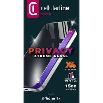 CellularLine Zaščitno steklo Cellularline Xtreme Glass Privacy - Apple iPhone 17