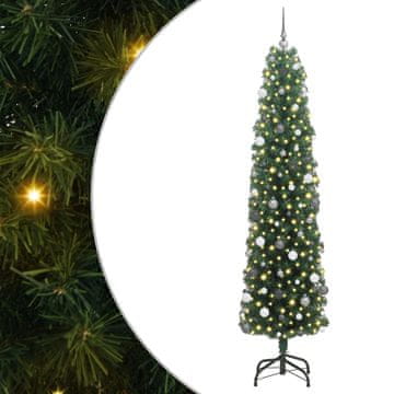 Vidaxl Umestno božično drevo Zelena 240 cm PVC in Jeklo in Plastika