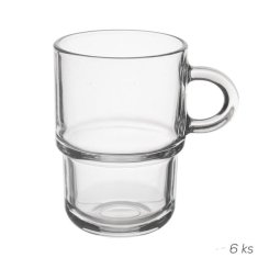 Vrčki Orion Cozy - stekleni, z možnostjo zlaganja, 0,35l, 6 kosov