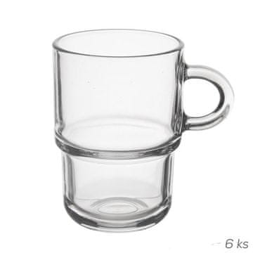 Vrčki Orion Cozy - stekleni, z možnostjo zlaganja, 0,35l, 6 kosov