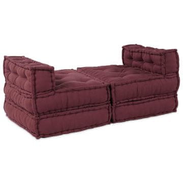 Vidaxl Modularna sedežna enota 4 szt. Bordo Blago