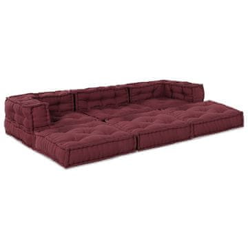Vidaxl Modularna sedežna enota 3 szt. Bordo Blago