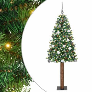 Vidaxl Ožja jelka med 300 LED Zelena 210 cm PVC in trden bor
