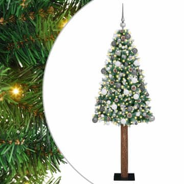 Vidaxl Ožja jelka med 300 LED Zelena 180 cm PVC in trden bor