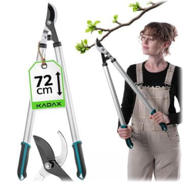 KADAX Škarje za obrezovanje vrta 72 cm, dvoročne, dolge, lahke, primerne za grmičevje