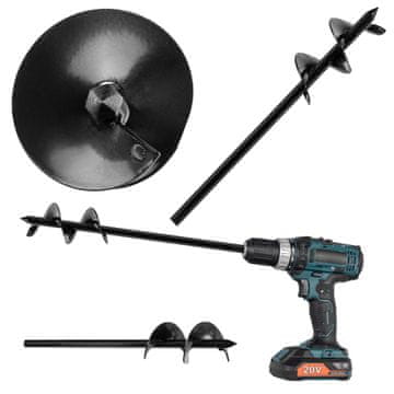 KADAX Vrtni sveder za zemljo 5 cm, dolžina 31 cm, za izvijače
